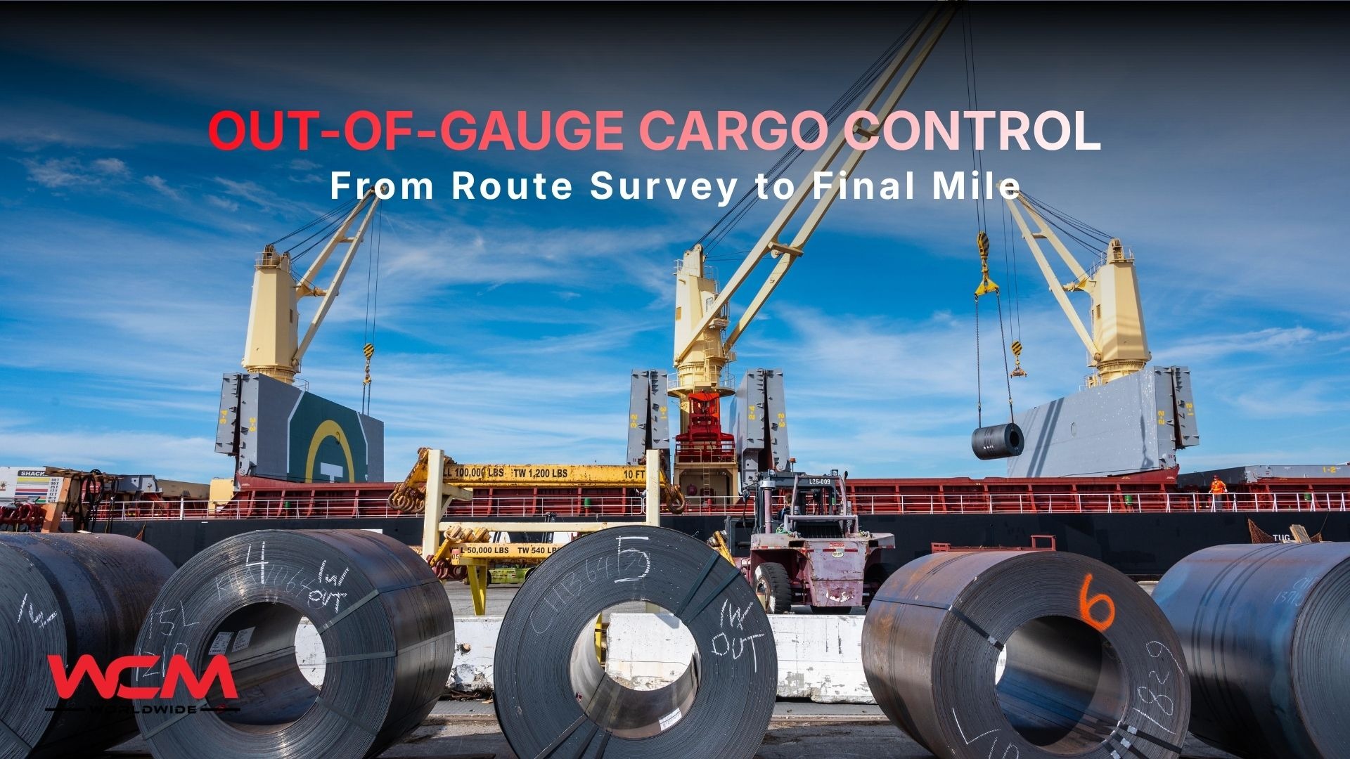Out-of-gauge cargo moving through a planned inland route with route surveys, permits, escorts and clearance coordination